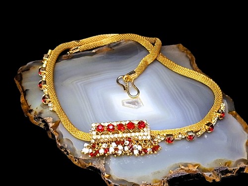 Kette vergoldet glasperlen - kette,