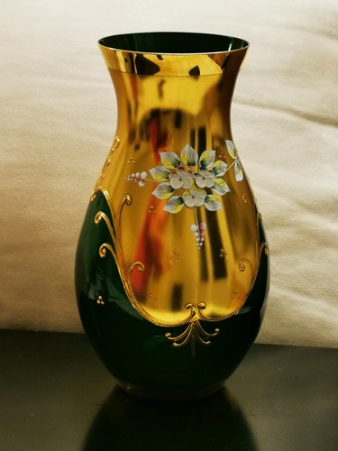 Bohemia glas blumen vase 25cm - glas,