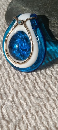 Glasanhänger murano blau - glasanhänger,
