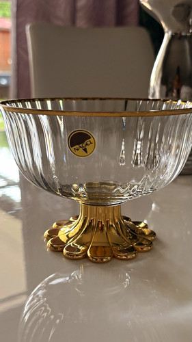 Vintage nagel glas - nagel, glas-fußschale